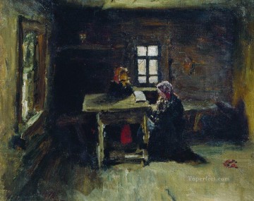  Repin Painting - in the hut 1878 Ilya Repin